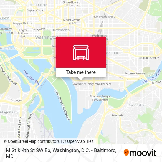 M St & 4th St SW Eb map