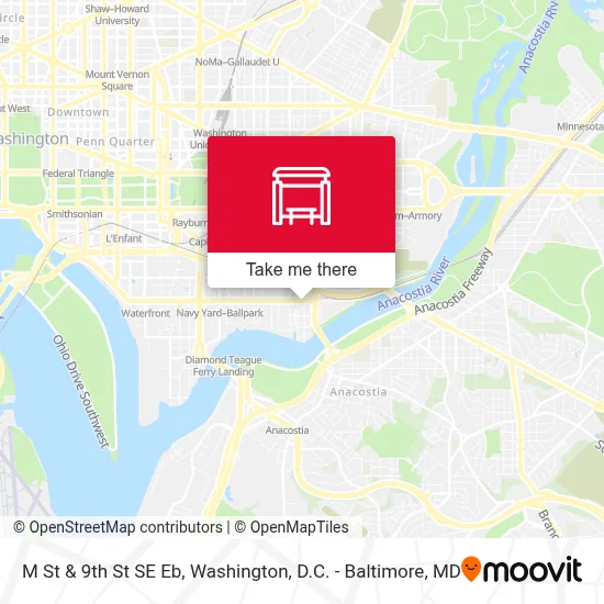 M St & 9th St SE Eb map