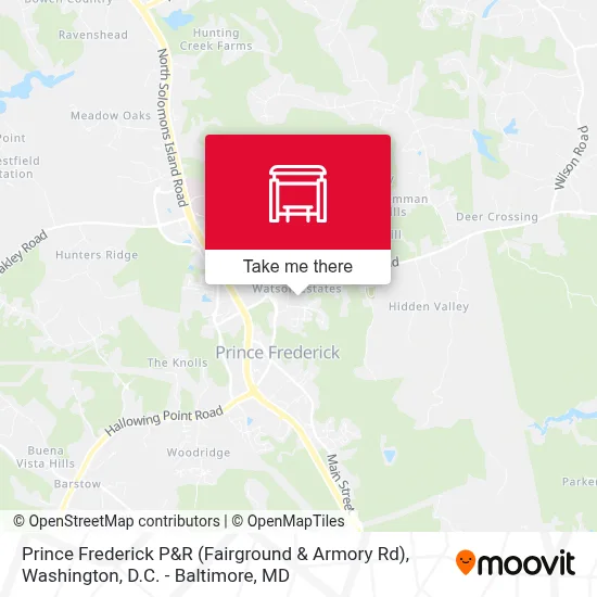 Prince Frederick P&R (Fairground & Armory Rd) map