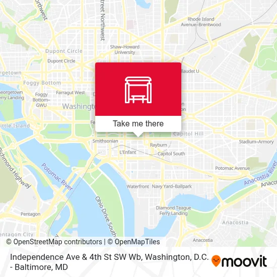Independence Ave & 4th St SW Wb map