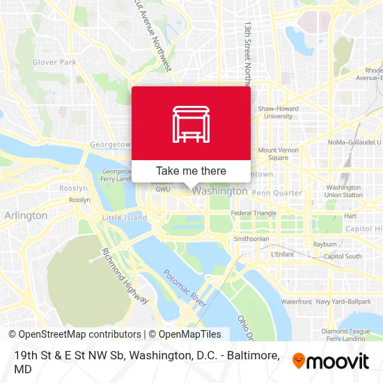19th St & E St NW Sb map