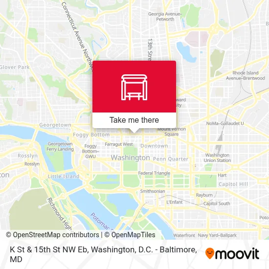 K St & 15th St NW Eb map