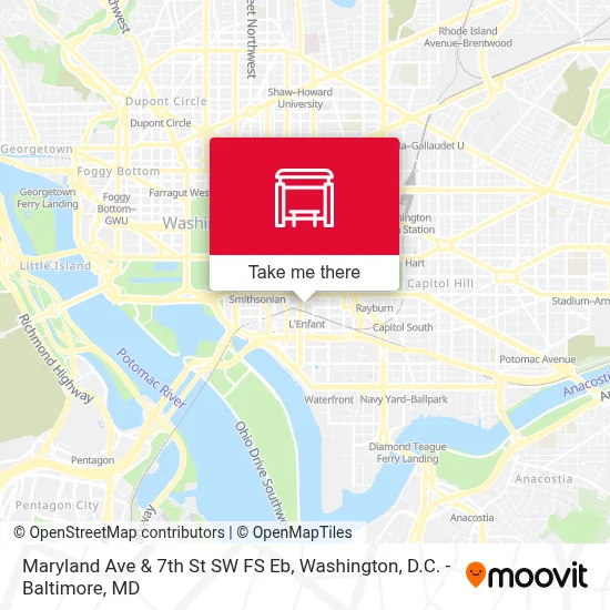 Maryland Ave & 7th St SW FS Eb map