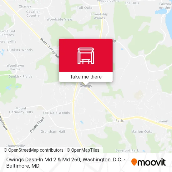 Owings Dash-In Md 2 & Md 260 map