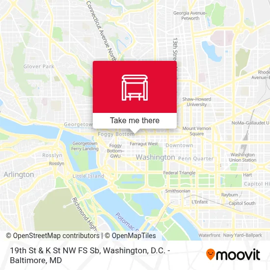 19th St & K St NW FS Sb map