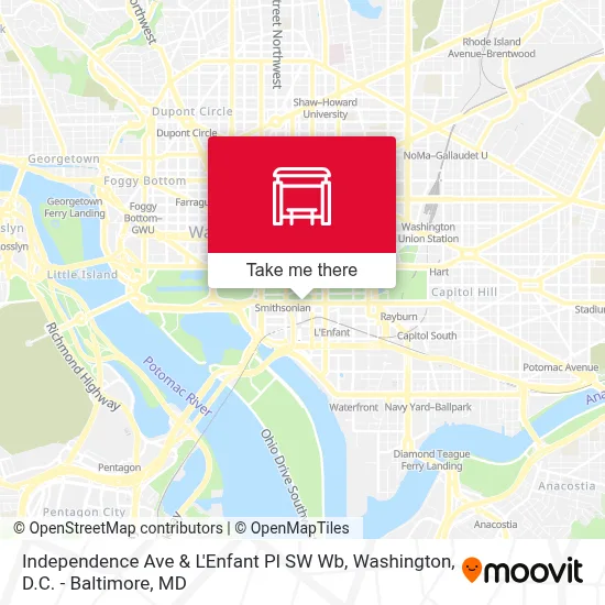 Independence Ave & L'Enfant Pl SW Wb map