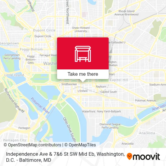 Independence Ave & 7&6 St SW Mid Eb map
