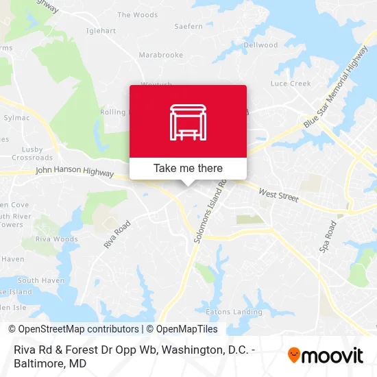 Riva Rd & Forest Dr Opp Wb map