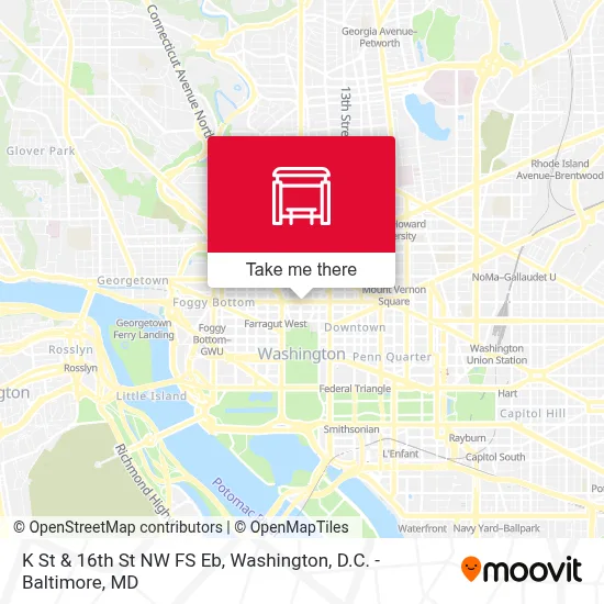 K St & 16th St NW FS Eb map