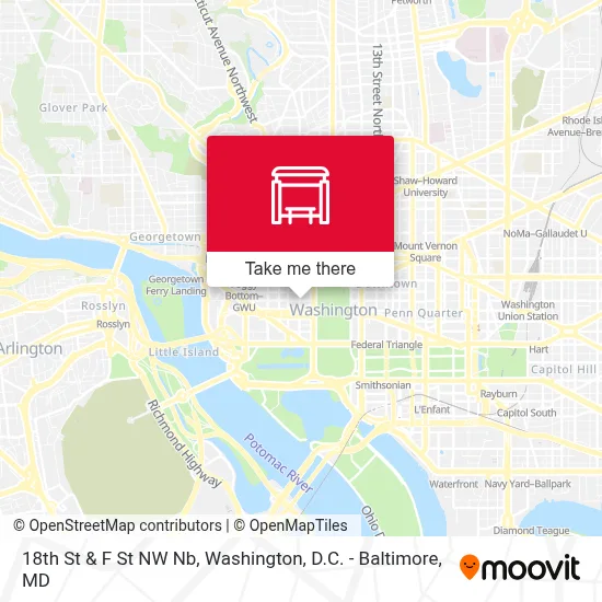 18th St & F St NW Nb map