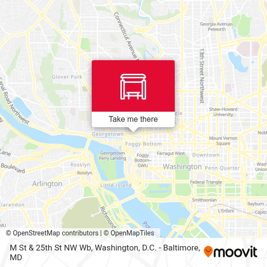 M St & 25th St NW Wb map