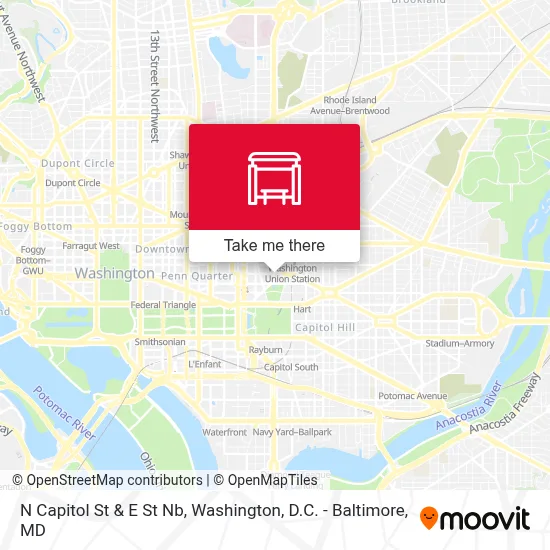 N Capitol St & E St Nb map