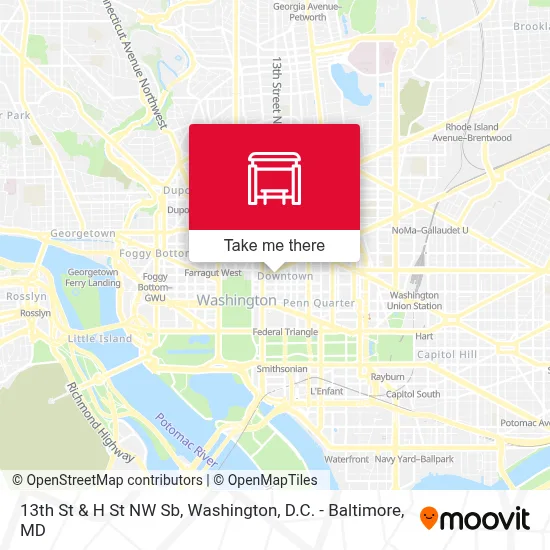 13th St & H St NW Sb map