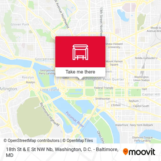 18th St & E St NW Nb map