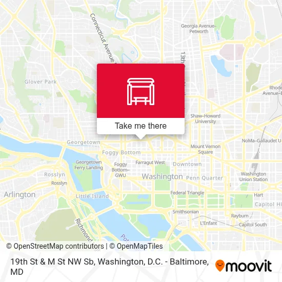 19th St & M St NW Sb map