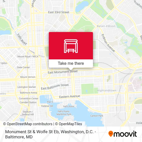 Monument St & Wolfe St Eb map
