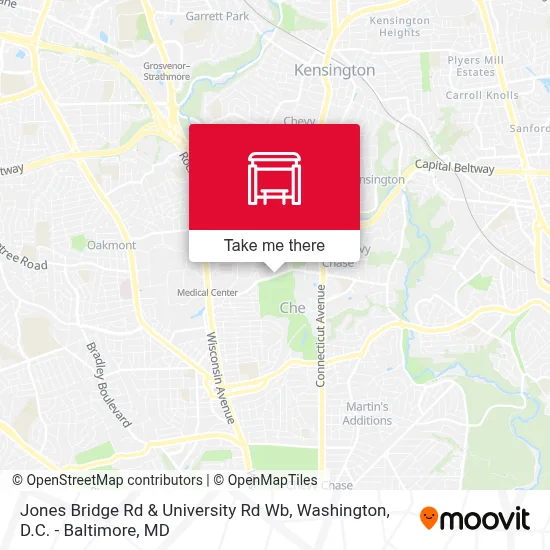 Jones Bridge Rd & University Rd Wb map