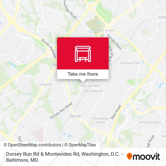 Dorsey Run Rd & Montevideo Rd map