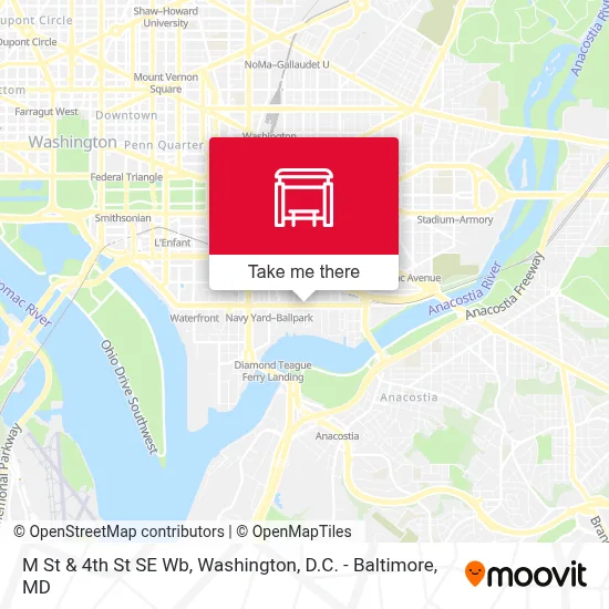 M St & 4th St SE Wb map