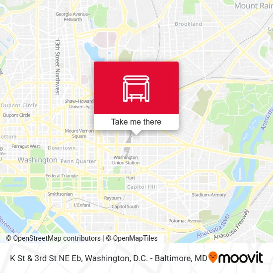 K St & 3rd St NE Eb map