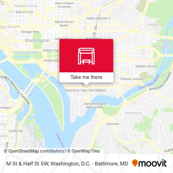 M St & Half St SW map