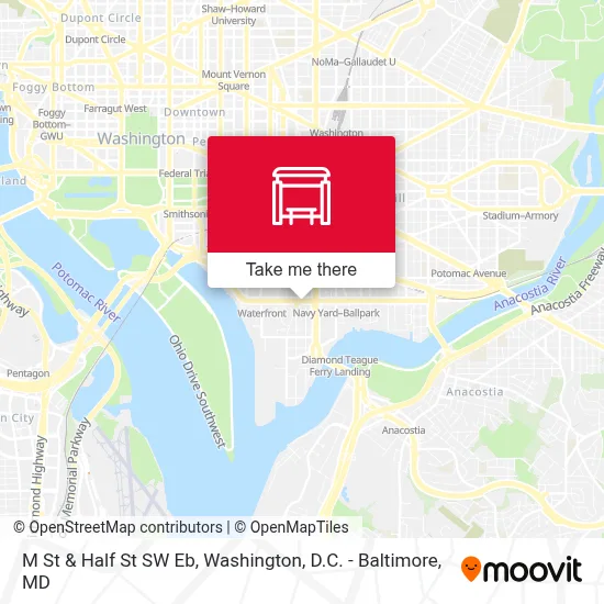 M St & Half St SW Eb map