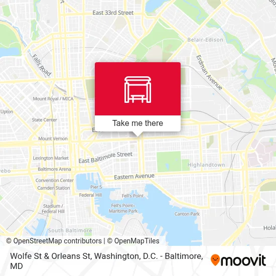 Wolfe St & Orleans St map