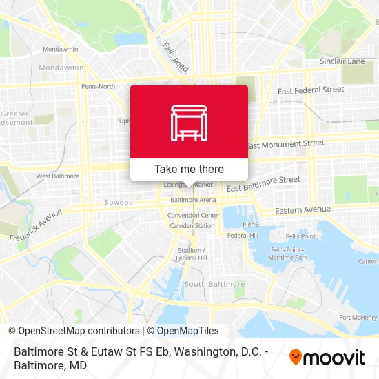 Baltimore St & Eutaw St FS Eb map