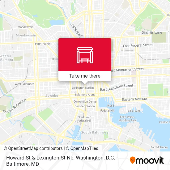 Howard St & Lexington St Nb map