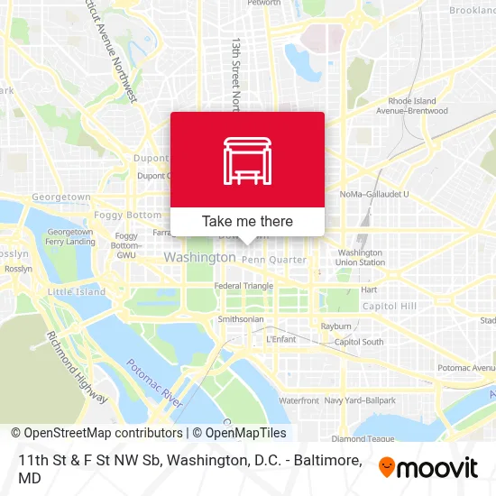 11th St & F St NW Sb map