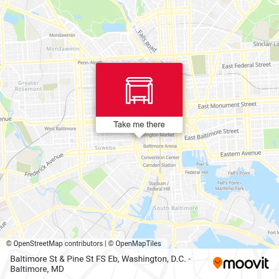 Baltimore St & Pine St FS Eb map