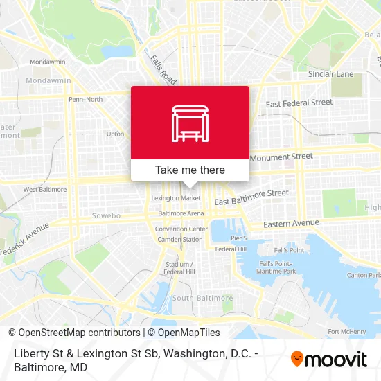 Liberty St & Lexington St Sb map