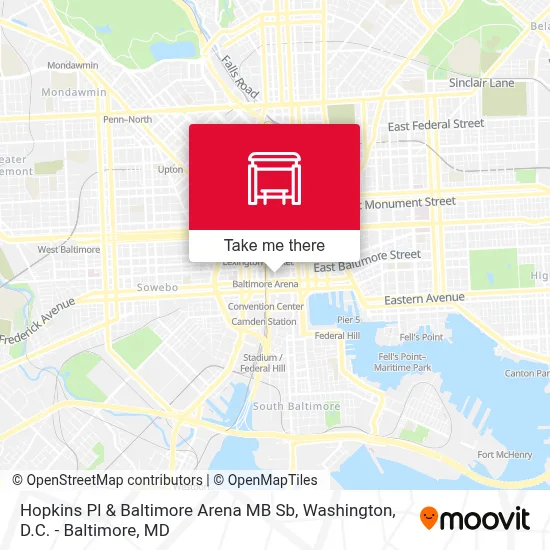 Hopkins Pl & Baltimore Arena MB Sb map