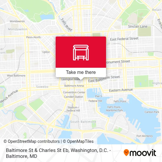 Baltimore St & Charles St Eb map