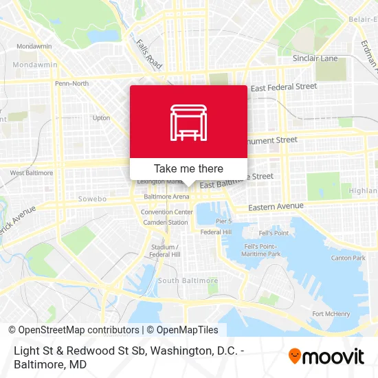 Light St & Redwood St Sb map