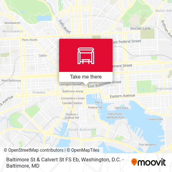 Baltimore St & Calvert St FS Eb map