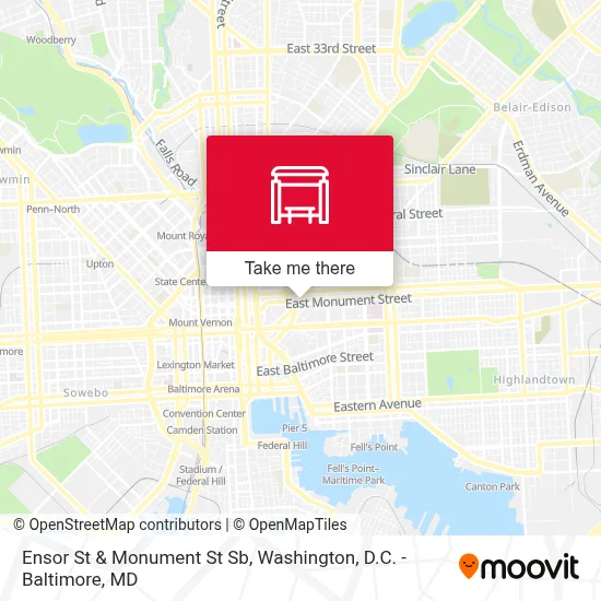 Ensor St & Monument St Sb map