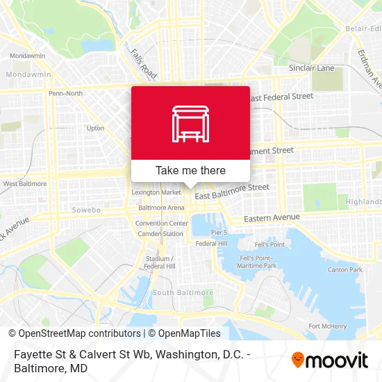 Fayette St & Calvert St Wb map