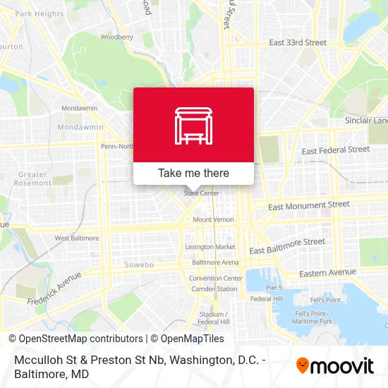 Mcculloh St & Preston St Nb map