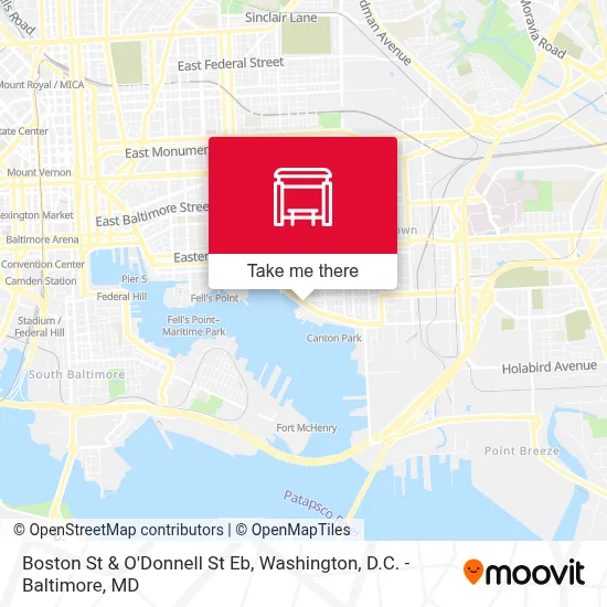 Boston St & O'Donnell St Eb map