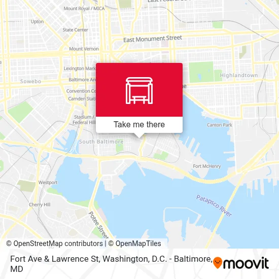 Fort Ave & Lawrence St map