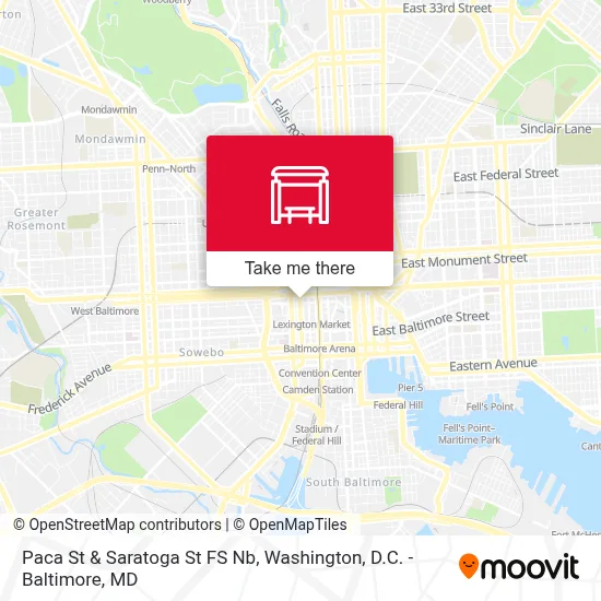 Paca St & Saratoga St FS Nb map