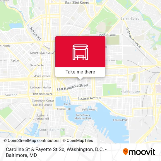 Caroline St & Fayette St Sb map