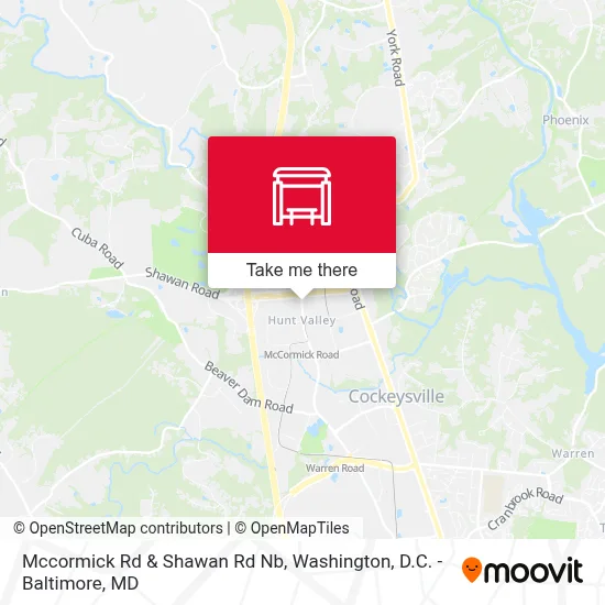 Mccormick Rd & Shawan Rd Nb map