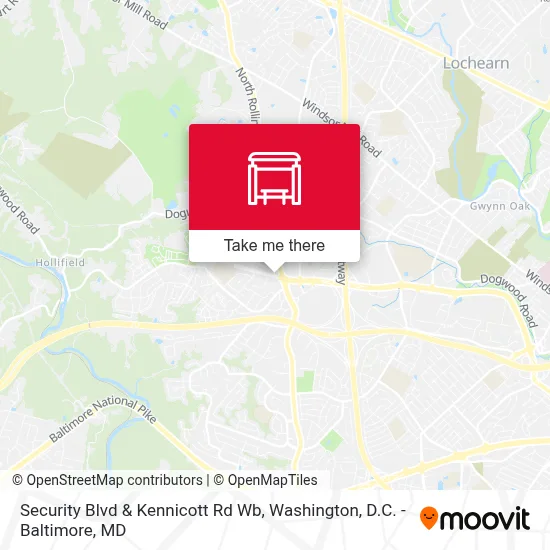 Security Blvd & Kennicott Rd Wb map