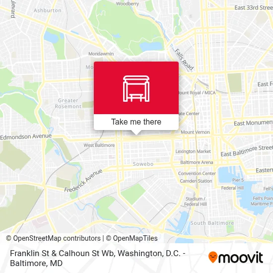 Franklin St & Calhoun St Wb map