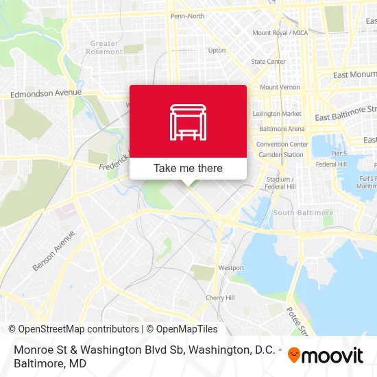 Monroe St & Washington Blvd Sb map