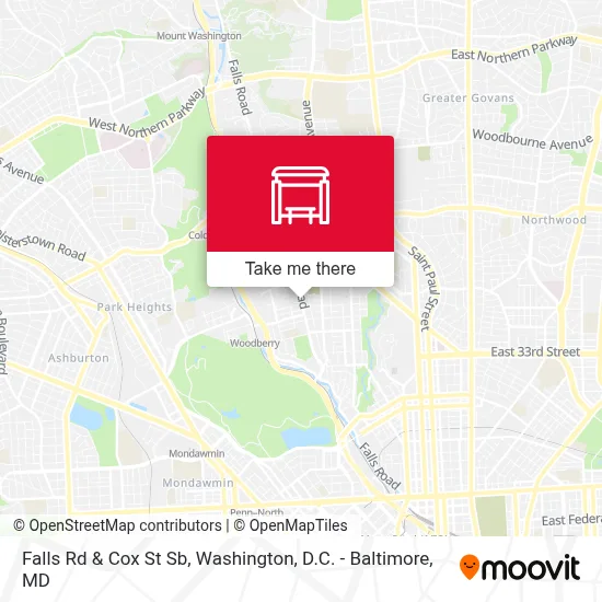 Falls Rd & Cox St Sb map