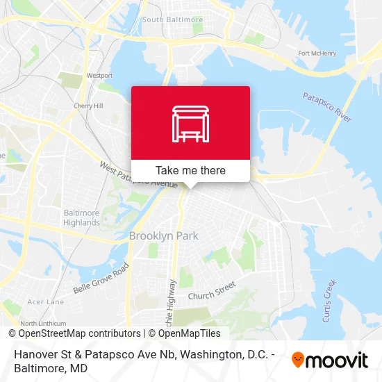 Hanover St & Patapsco Ave Nb map