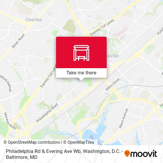 Philadelphia Rd & Evering Ave Wb map
